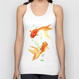 Goldfish, Feng Shui Asian Watercolor Tank Top