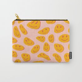 70s retro yellow smile face illustration  Carry-All Pouch
