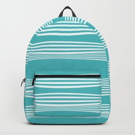 wavy stripes in aqua Backpack