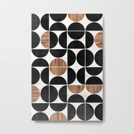 Mid-Century Modern Pattern No.1 - Concrete and Wood Metal Print