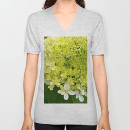 Elegant Chartreuse Green Limelight Hydrangea Macro V Neck T Shirt