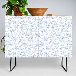 Birds in the Bushes blue on white 11000 Credenza