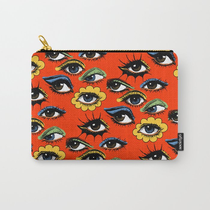 60s Eye Pattern Carry-All Pouch