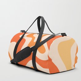 Tangerine Liquid Swirl Retro Abstract Pattern Duffle Bag