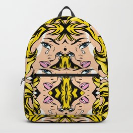 Blonde Crying Girl Pop Art Backpack