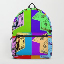 Poster with dollars house in pop art style Backpack