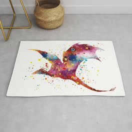 Dragon Art Colorful Watercolor Art Gift Dungeon and Dragons Fantasy Art Kids Gifts Rug