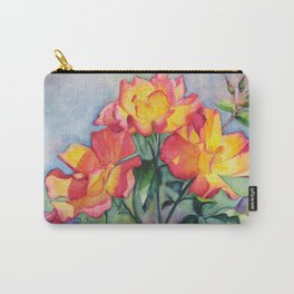 Watercolor Tea Roses Carry-All Pouch