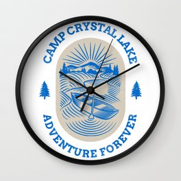 Camp Crystal Lake Adventure Forever Retro Slasher Horror Halloween Design Wall Clock