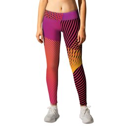 Abstract Modern Art with Beautiful Flowing Blended Lines in Warm Prism Colors Leggings | Orange, Warm, Red, Prism, Graphicdesign, Psychedelic, Bright, Purple, Rainbow, Geometric 