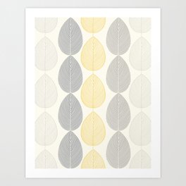 Scandi Leaf Pattern Art Print