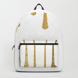 Gold Glitter Paint Drip Backpack
