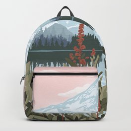 Mount Hood National Park Poster, Portland Oregon, Pacific Northwest, Vintage Retro Travel Poster Backpack