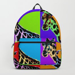 Poster with giraffe in pop art style Backpack