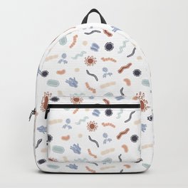Vintage Microbiology - White Outlines on White Backpack