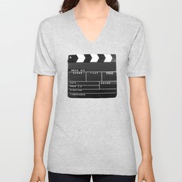 Film Movie Video production Clapper board V Neck T Shirt