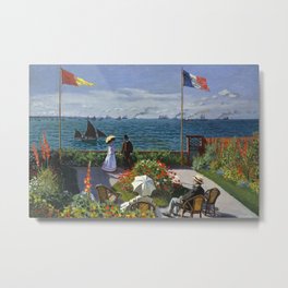 Garden at Sainte-Adresse by Claude Monet Metal Print