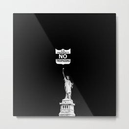 No trespassing Metal Print | Black and White, Collage, Graphic Design, Illustration 