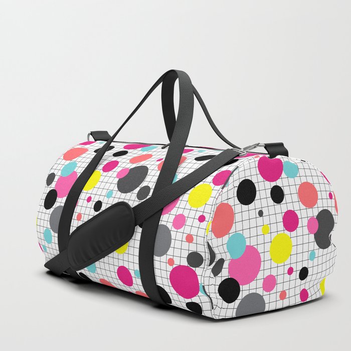 Print in memphis style design Duffle Bag by fuzzyfox85 | Society6