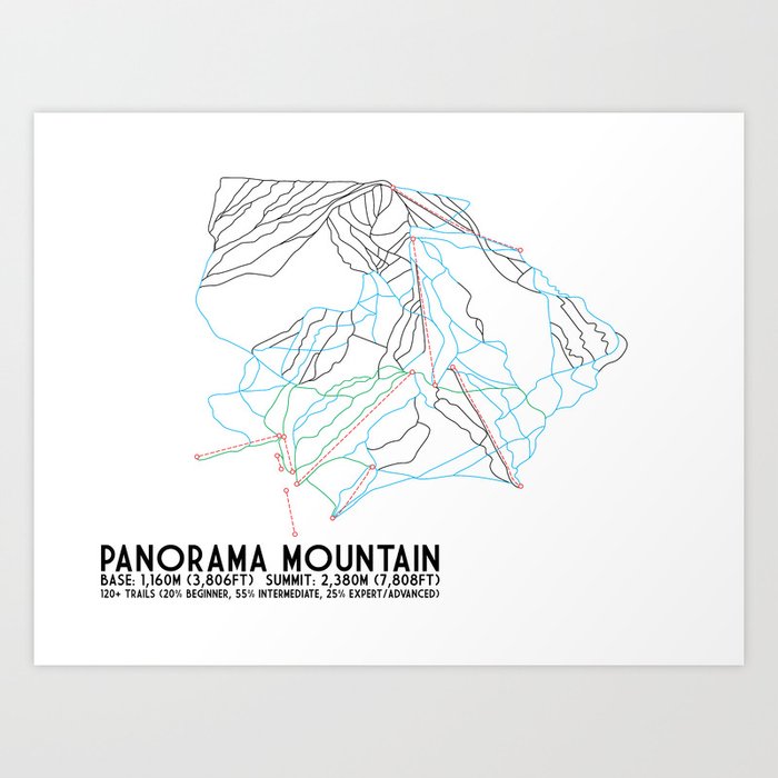 Panorama BC Canada Minimalist  Trail  Art Art Print by 