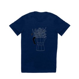 Moka Flowers - Coffee- BW T Shirt