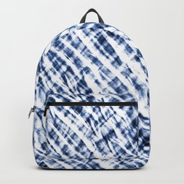 Tie Dye Criss-Cross Design in Indigo Blue and White Backpack