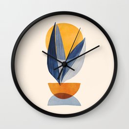 Sunshine Stack / Mid Century Abstract Illustration Wall Clock