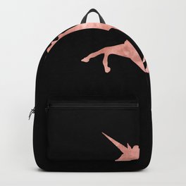 Unicorn Pink Rose Gold Black Backpack