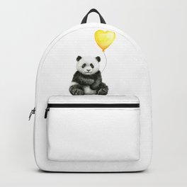 Panda with Yellow Balloon Baby Animal Watercolor Nursery Art Backpack