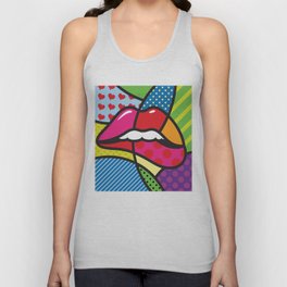 Lips. Sexy. Kiss. Love. Modern pop art work  Tank Top