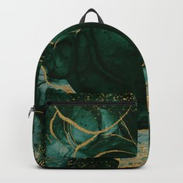 Gold and Emerald Marble I Backpack