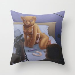 Porn Star Teddy Throw Pillow