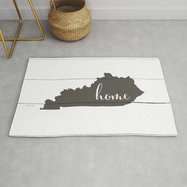Kentucky is Home - Charcoal on White Wood Rug