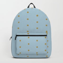 Classic Polka Dot_ Golden Light Blue Pastel Grey Blue Backpack