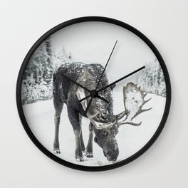 Moose - Winter Wall Clock