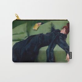 Decadent Young Woman After the Dance Vintage Illustration by Roman Casas 1899 Moss Green Navy Color Carry-All Pouch