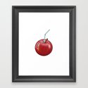 red Apple and a cocktail straw Gerahmter Kunstdruck