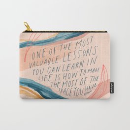 One Of The Most Valuable Lessons You Can Learn In Life. Carry-All Pouch | Handwritten, Calmcolors, Comic, Mhn, Typography, Handlettering, Positive, Street Art, Watercolor, Mixedmedia 
