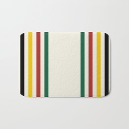 Rustic Lodge Stripes Black Yellow Red Green Badematte