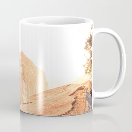 rocky mountain with strong sunlight at Zion national park, USA Coffee Mug