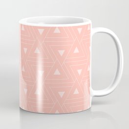 Melon Color, Triangle Pattern With Melon Background, Shades of Melon Coffee Mug