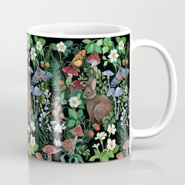 Rabbit and Strawberry Garden Coffee Mug