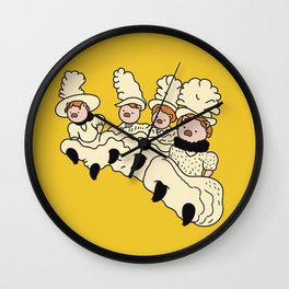 Piggy dancers Wall Clock