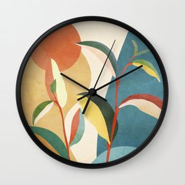 Colorful Branching Out 16 Wall Clock