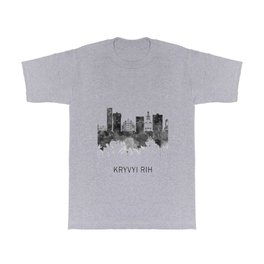 Kryvyi Rih Ukraine Skyline BW T Shirt