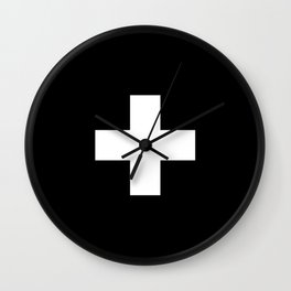 Swiss Cross Black and White Scandinavian Design for minimalism home room wall decor art apartment Wall Clock