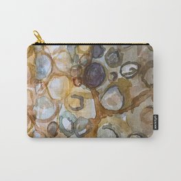 Vibrance Carry-All Pouch | Circles, Rust, Meditate, Blue, Orbs, Marbles, Yellow, Painting, Bubbles, Hats 