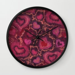 Hearts, Valentine's Day Love, Pink Red Burgundy Wall Clock