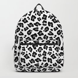 Black and White Leopard Spots Animal Print Backpack