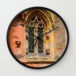 Window Of The Rosslyn Chapel Found By William In Roslin Scotland Photography Wall Clock